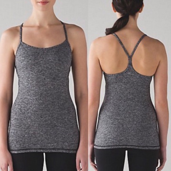 lululemon athletica Tops - 💖LULULEMON HEATHER BLACK POWER Y TANK🍋
